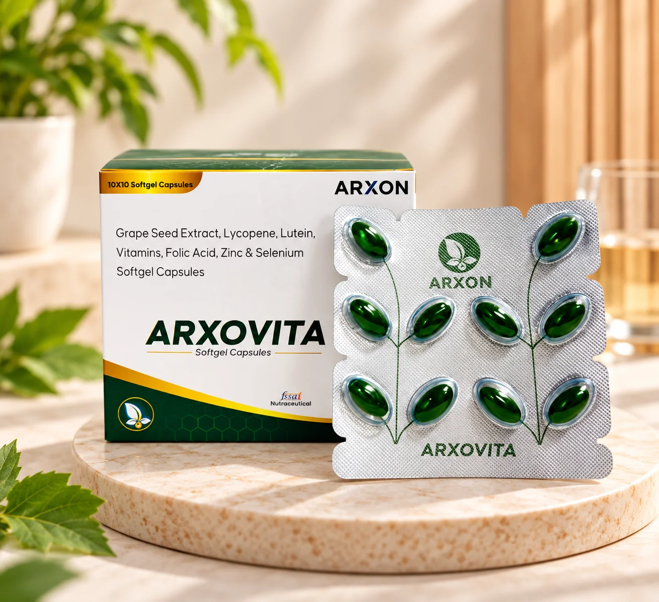 ARXOVITA - Grape Seed Extract, Lycopene, Lutein, Vitamins, Folic Acid, Zinc & Selenium Softgel Capsules